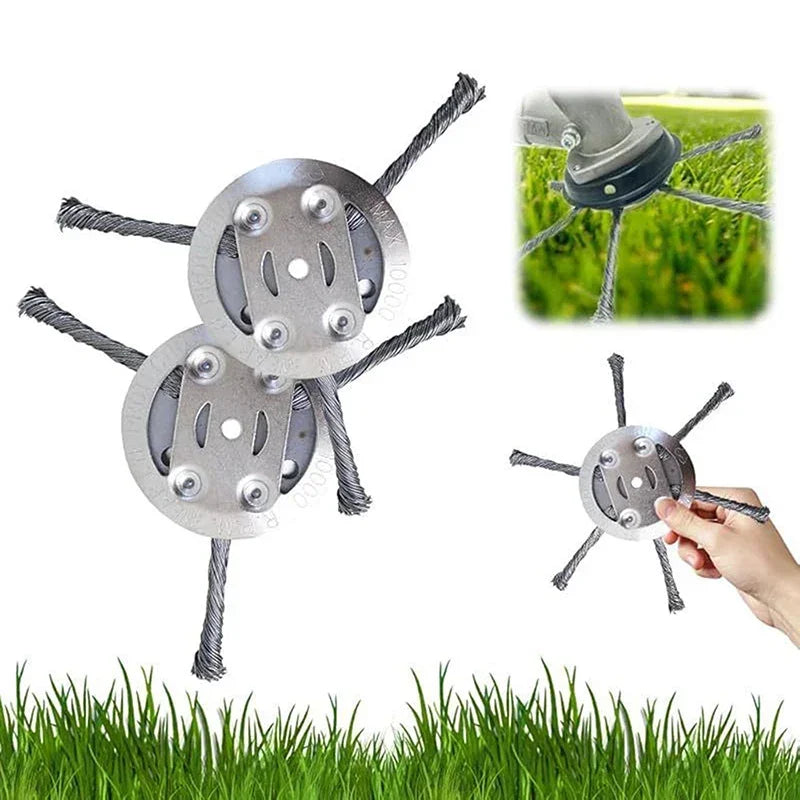 6Inch Steel Wire Grass Trimmer Head - Universal Brush Cutter Steel Head For Lawn Mower Edging - Replacement Trimmer Blade Qme