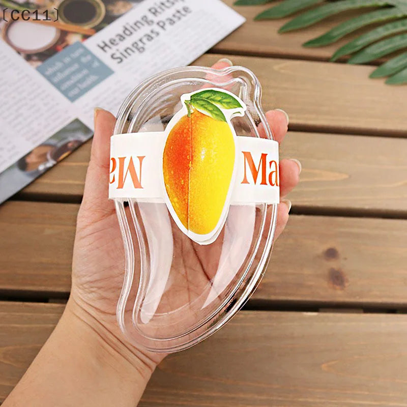 CC1110Pcs Creative Mango Shape Disposable Dessert Cake Plastic Cup Qme