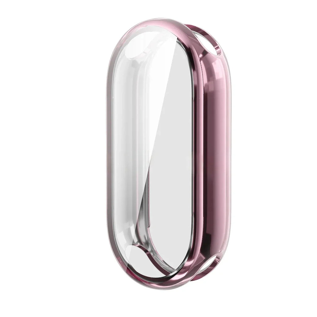 For Xiaomi Mi Band 9 Full Cover PC Case For Xiaomi Mi Band 8 Screen Protector For Mi band8 Protective Case TPU Watch Case Qme Pink for Mi Band 9