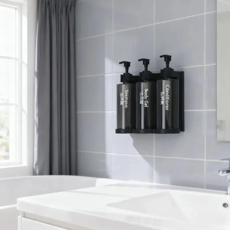 Liquid Soap Dispensers No Drill Shampoo Conditioner Body Wash Qme