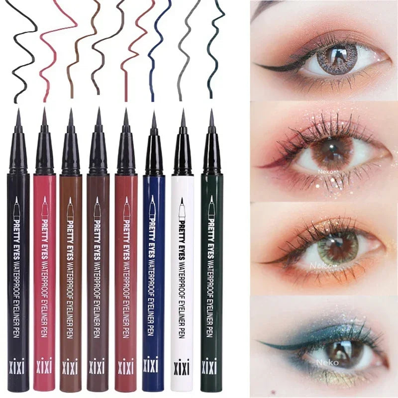 Waterproof Eyeliner Pencils Professional Fast Dry Smooth Eyes Brown Black Color Pigments Liquid Eye Liner Pen Make Up Tools Qme
