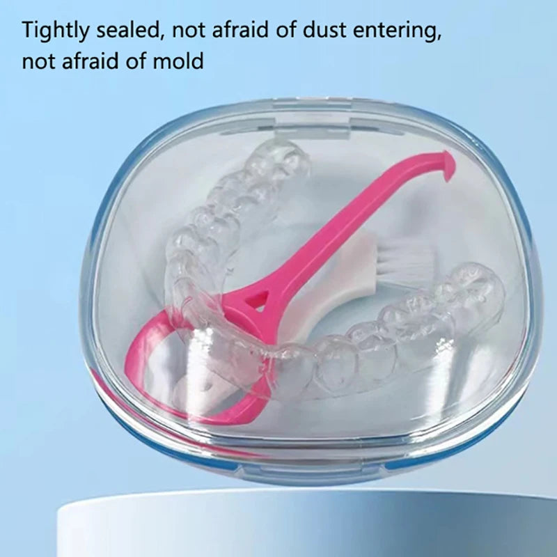 Orthodontic Case Dental Invisible Braces Retainer Box Mouth Guard Qme
