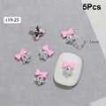 Christmas Alloy Nail Accessories Mini Colored Bow Bell Rhinestones Qme x19 25