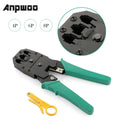 Stripping Crimping Pliers Network Cable Clamp Pliers +Professional Network Cable Tester RJ45 RJ11 RJ12 CAT5 UTP LAN Cable Tester Qme green