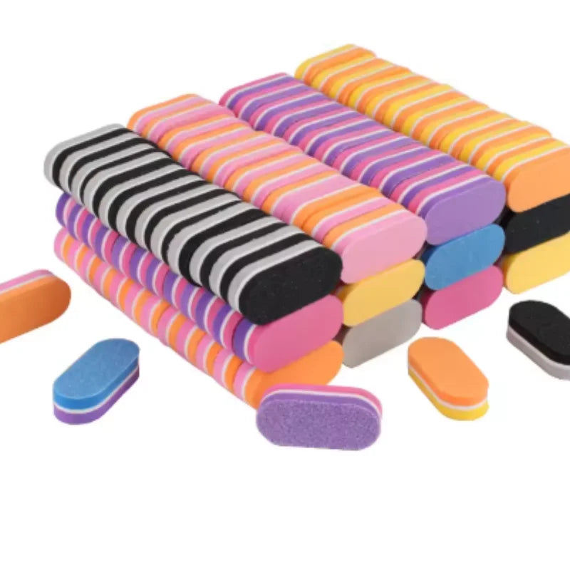 10/50/100pcs mix Professional Buffer Sponge Nail File Mini Double-sided Nails Art Blocks Polishing Manicure Pedicure Qme
