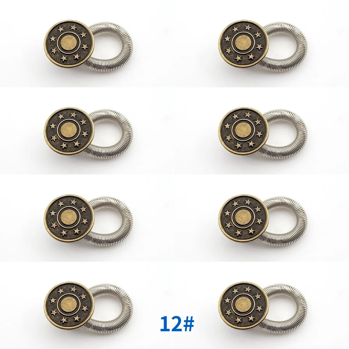 1/4/8pcs Detachable Jeans Waist Adjustment Buckle Metal Button Extender for DIY Pants Jeans Free Sewing Waist Extenders Buttons Qme 8pcs-12