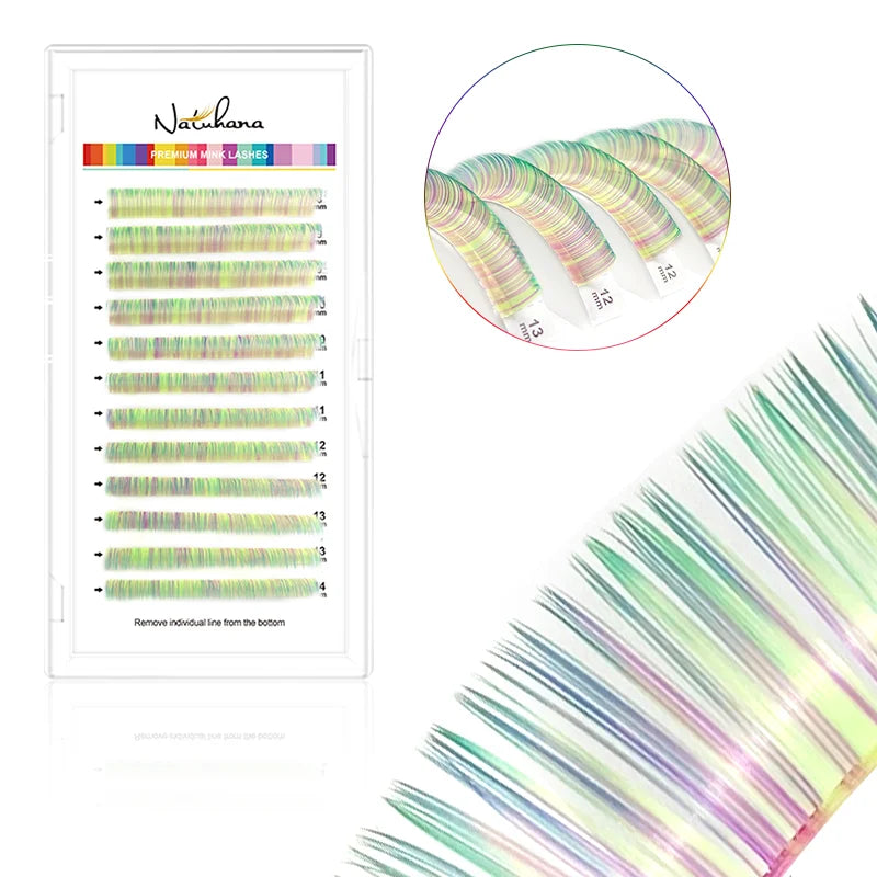 NATUHANA Colored Individual Lash Clusters Rainbow Mix 8- Soft Qme