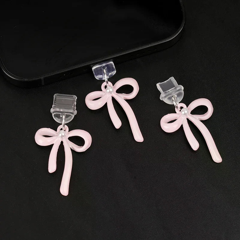 Contemporary Bow Design Type-c Phone Dust Plug Pendant Offers Qme