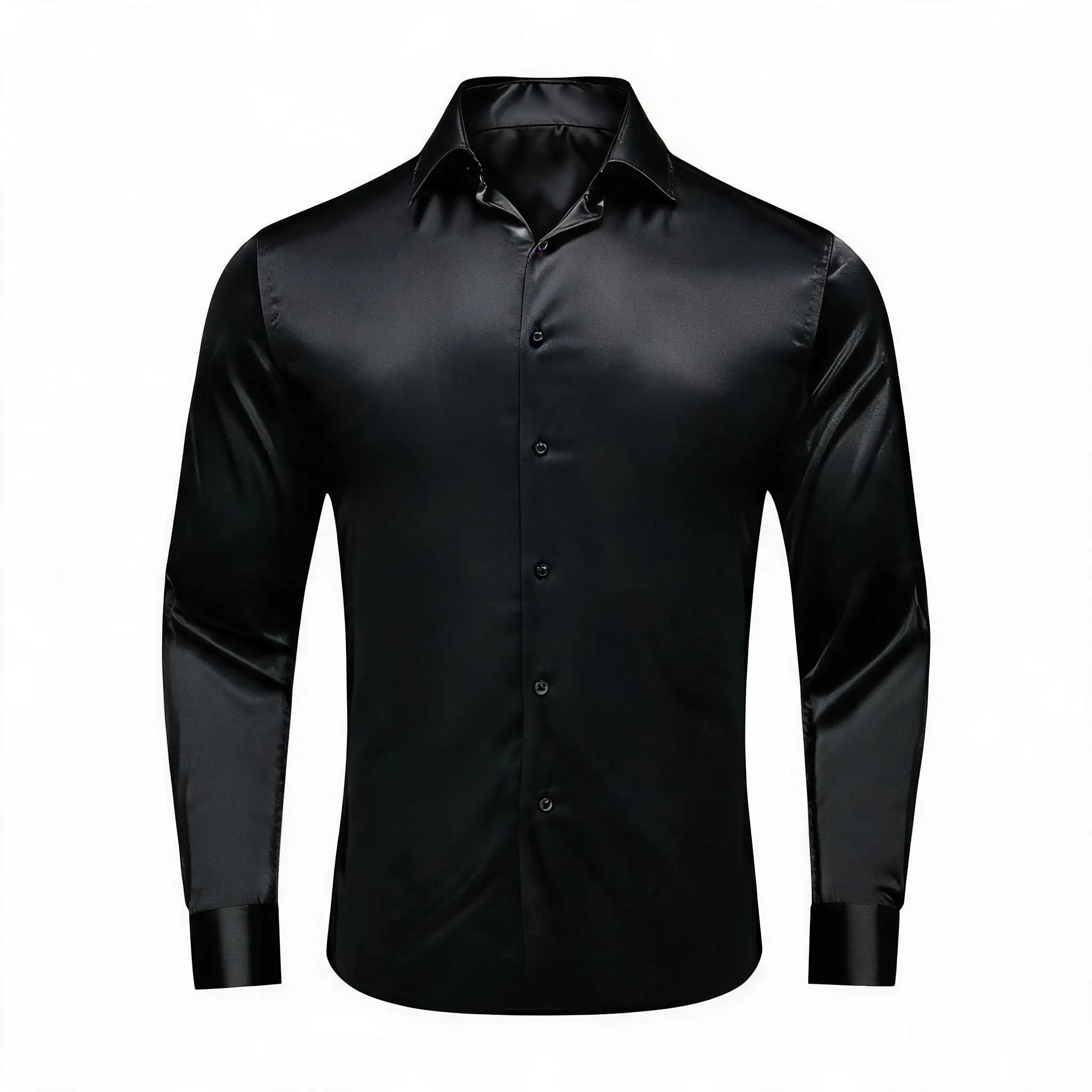 Solid LS Shirt Brown or Pink or Purple or Green or Blue or Black or Red Basic Button Office Daily Fit Qme