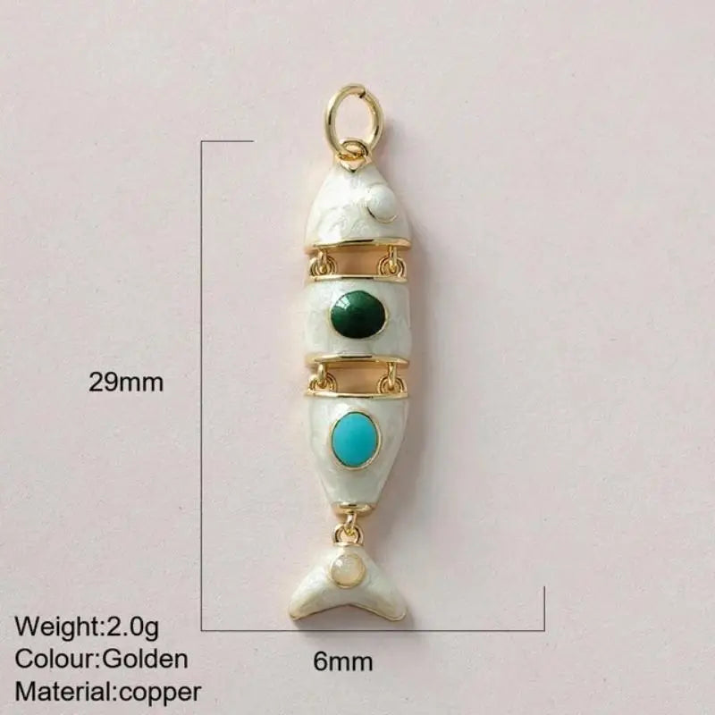 Fashion Cute Colored Enamel Fish Charms For Jewelry Making Supplies Bohemian Animal DIY Earring Bracelet Necklace Accessories Qme A1