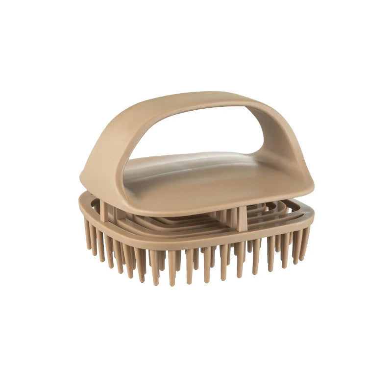 Shampoo Scalp Massage Brush Hair Cleansing Dandruff Control Qme Brown