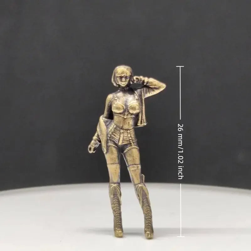 Brass Paintable Modern High-heeled Beauty Model Doll Miniature Figure Model Ornaments Car Model Qme 1pcs