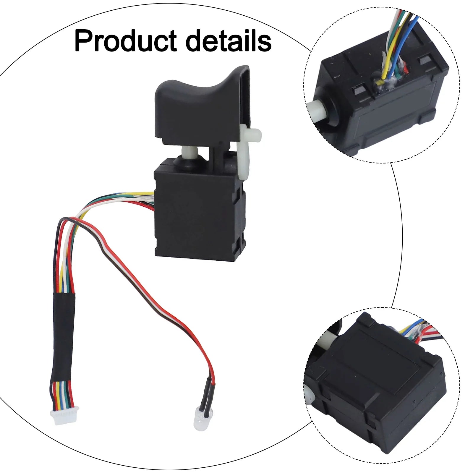 1 PC Electric Drill Switch For Dayi 2106 Brushless Cordless Drill Trigger Switch Electric Wrench Switch Power Tool Part Qme Default Title