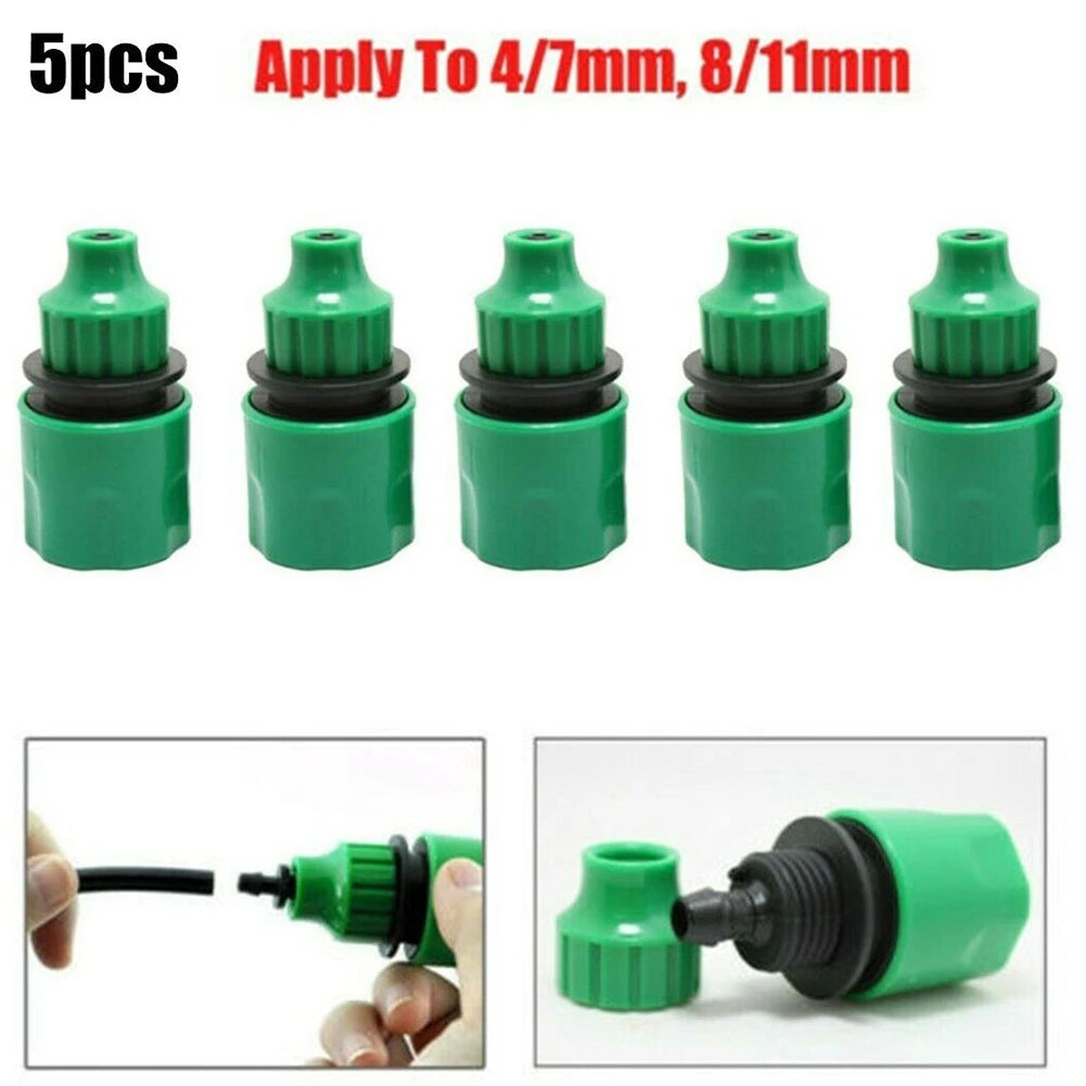 5pcs Plastic Garden Water Hose Quick Connector Micro Irrigation Adapter Connector Cleaning Machine Water Gun Hose Connector Qme Default Title