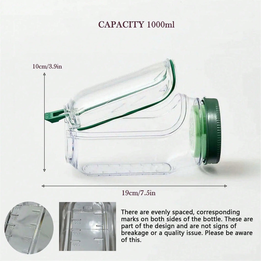 1 Side Opening Salad Box Leak Proof Cup Plastic Storage Can Vertical Qme green