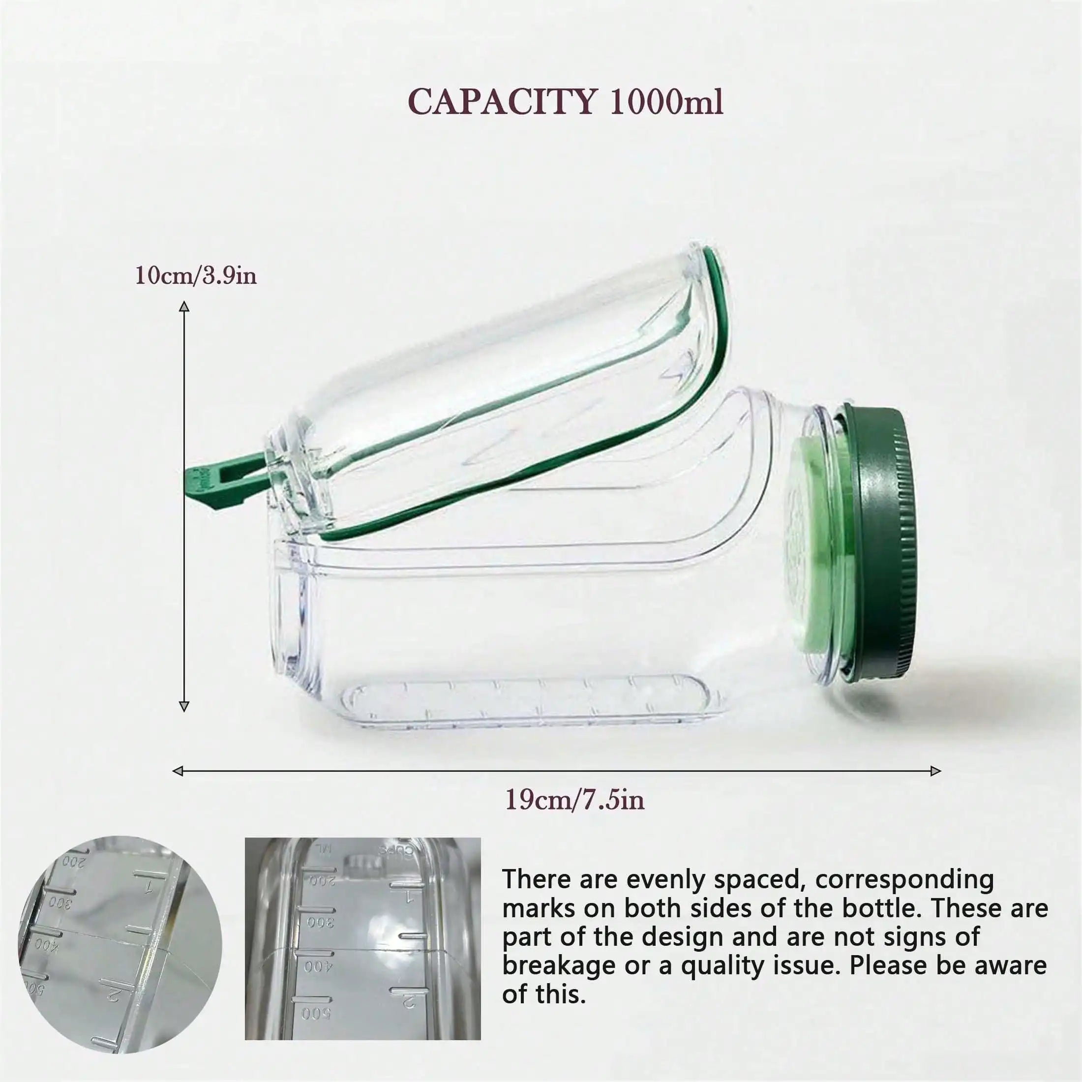 1 Side Opening Salad Box Leak Proof Cup Plastic Storage Can Vertical Qme green
