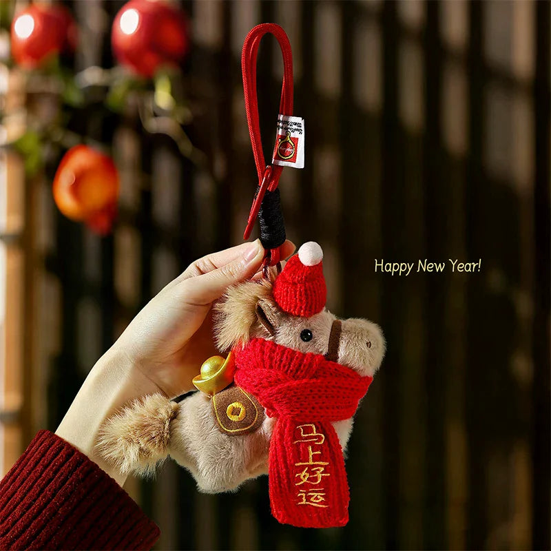 Cartoon Lion Dance Keychain Awakened Lion Chinese Style Lion Dance Pendant Doll Year Of Horse Chinese New Year Gift Qme