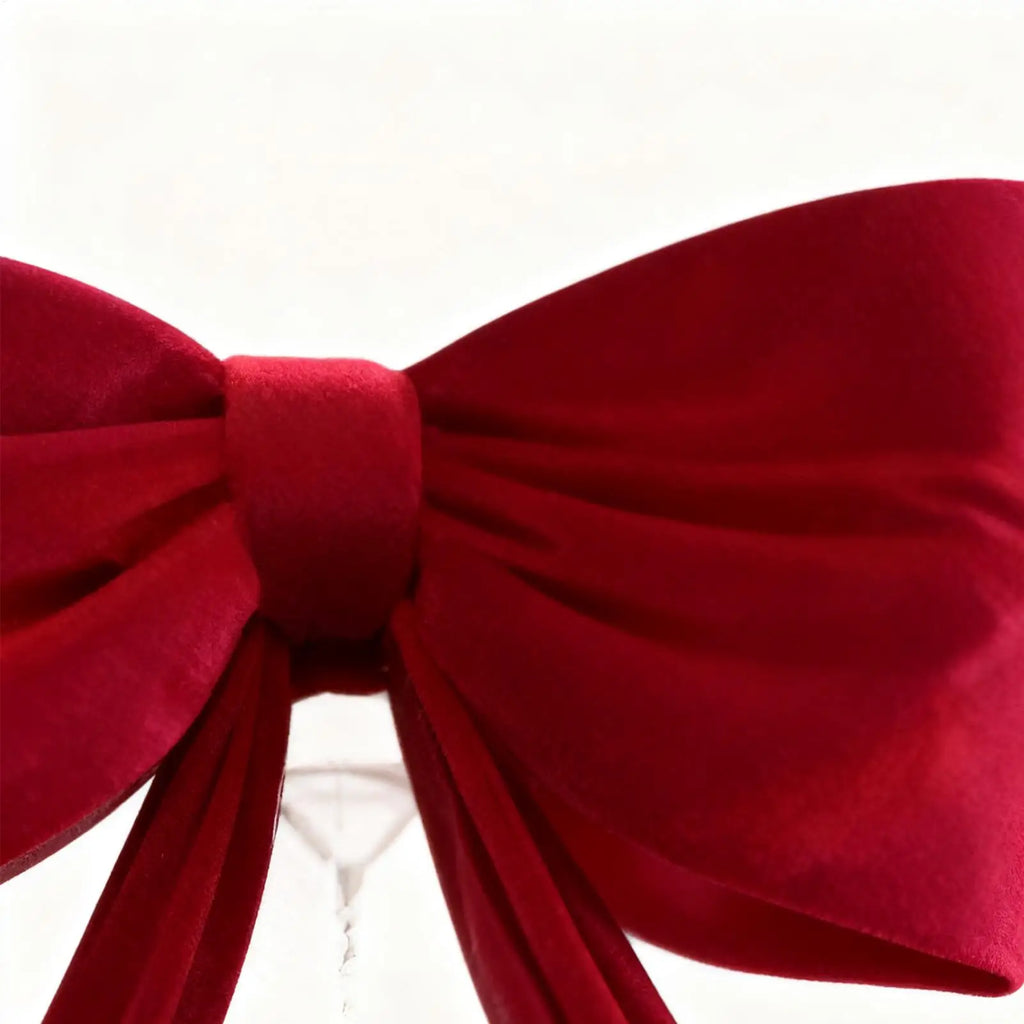 Bow Tree Topper 70.8 Inches Large Velvet Holiday Decorations Holiday Tree Top Decoration For Living Room Entryway Party DECORS Qme