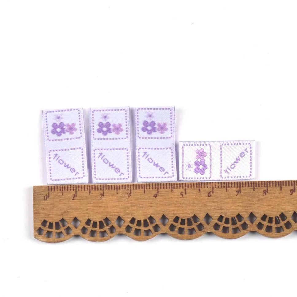 50pcs Mini Flower Pattern Embroidery Labels For DIY Crafts Accessories Clothing Tags Sewing Hats Bags Supplies 30x15mm c3611 Qme 5
