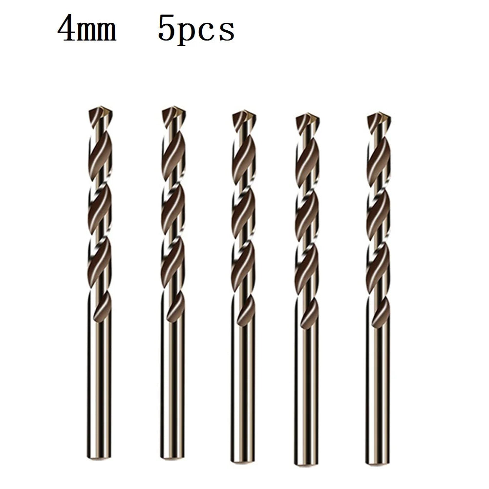 5pcs M35 Cobalt Drill Bit Set 1mm 1.5mm 2mm 2.5mm 3mm 3.5mm 4mm Drill Bits For Stainless Steel Hard Metal Wood Hole Cutter Qme 4mm 5PCS
