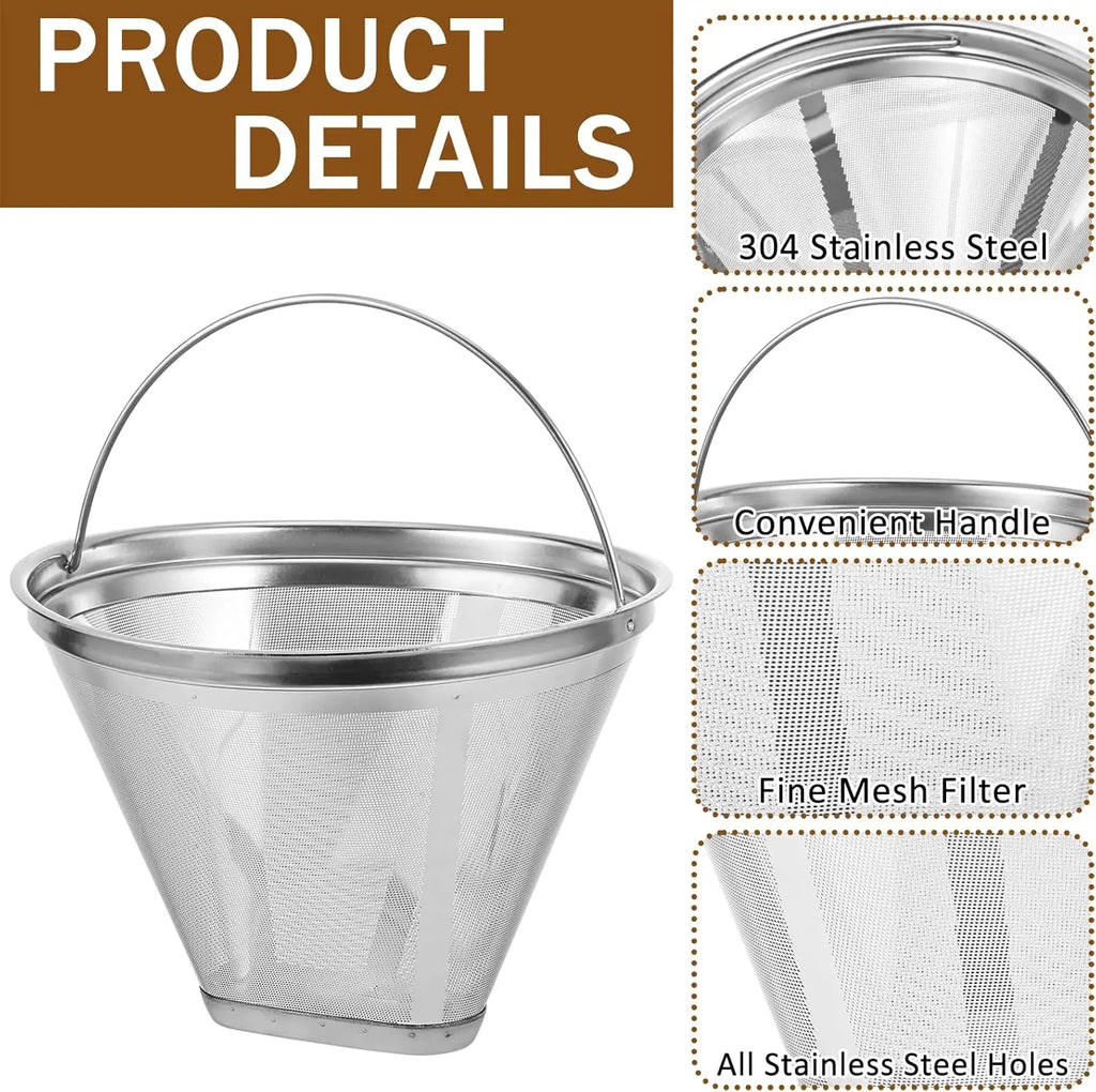 Reusable Coffee Filter Cuisinart Maker 304 Stainless Steel Replaceme Qme