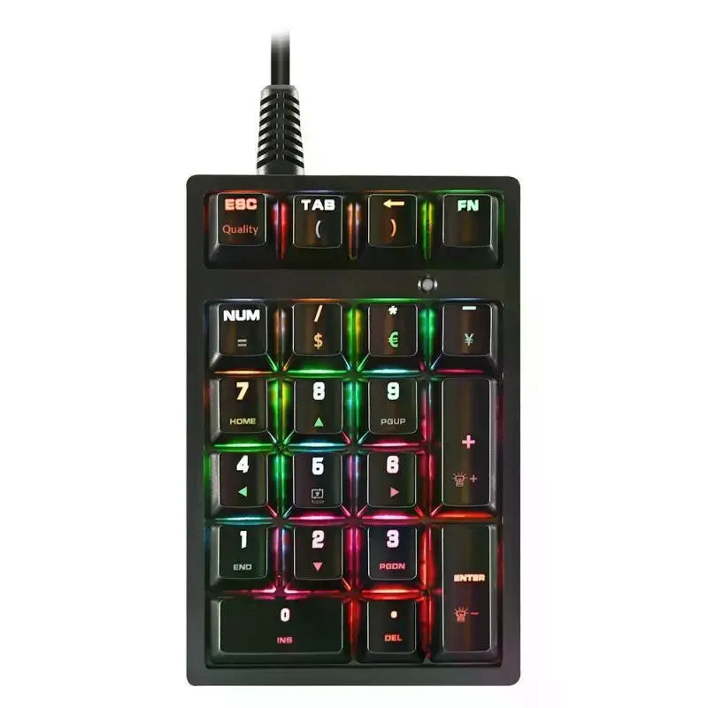 Wired Mechanical Numeric Keypad 21 Key Mini USB Number Pad Driver Qme