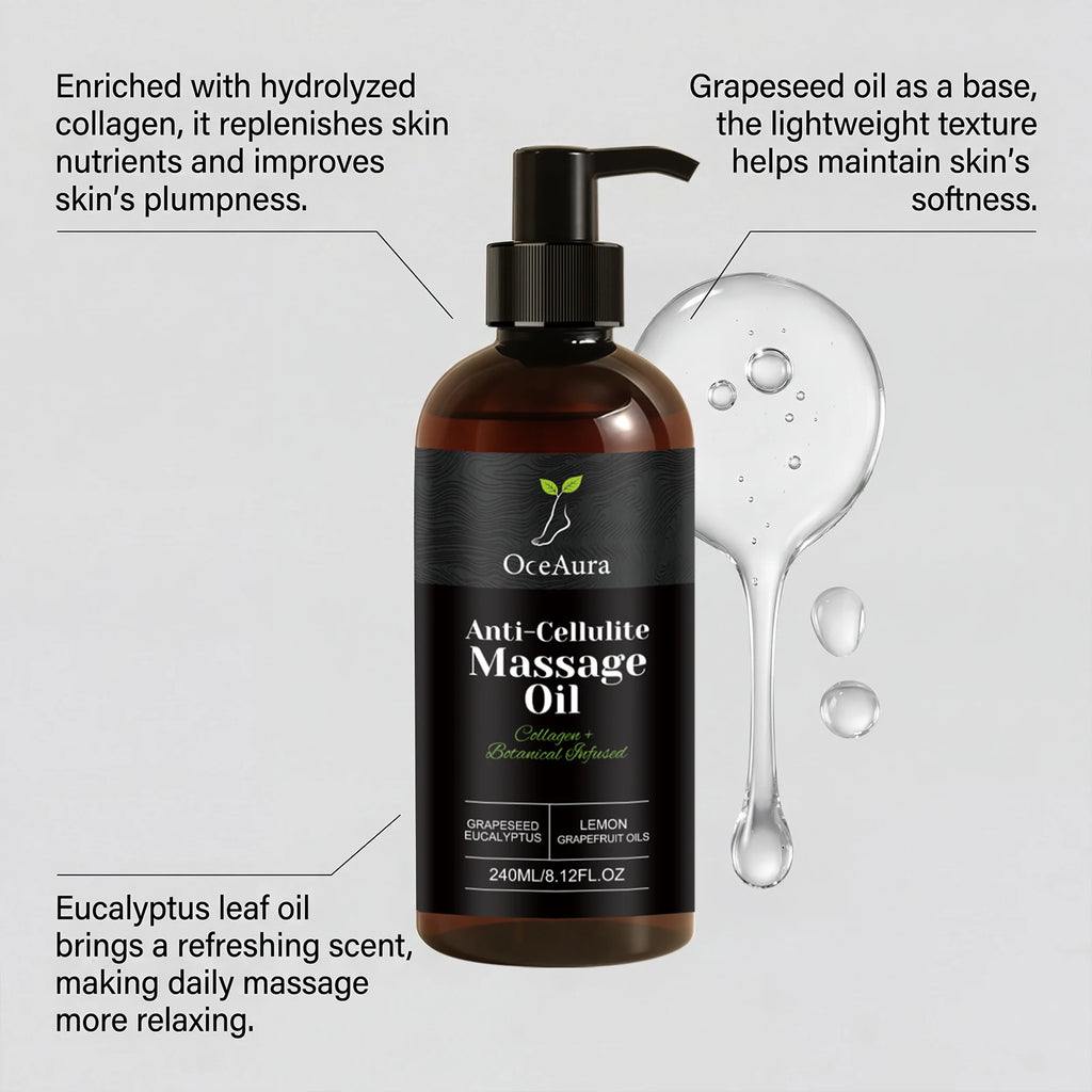 Oceaura Anti-cellulite Massage Oil Fast Absorbing Skin Firming Qme