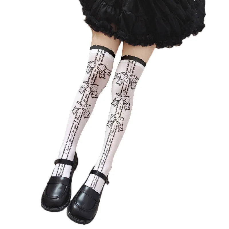 Girl Long Tube Sexy Cute Sweet Lolita Thigh Stockings Cartoon Knee