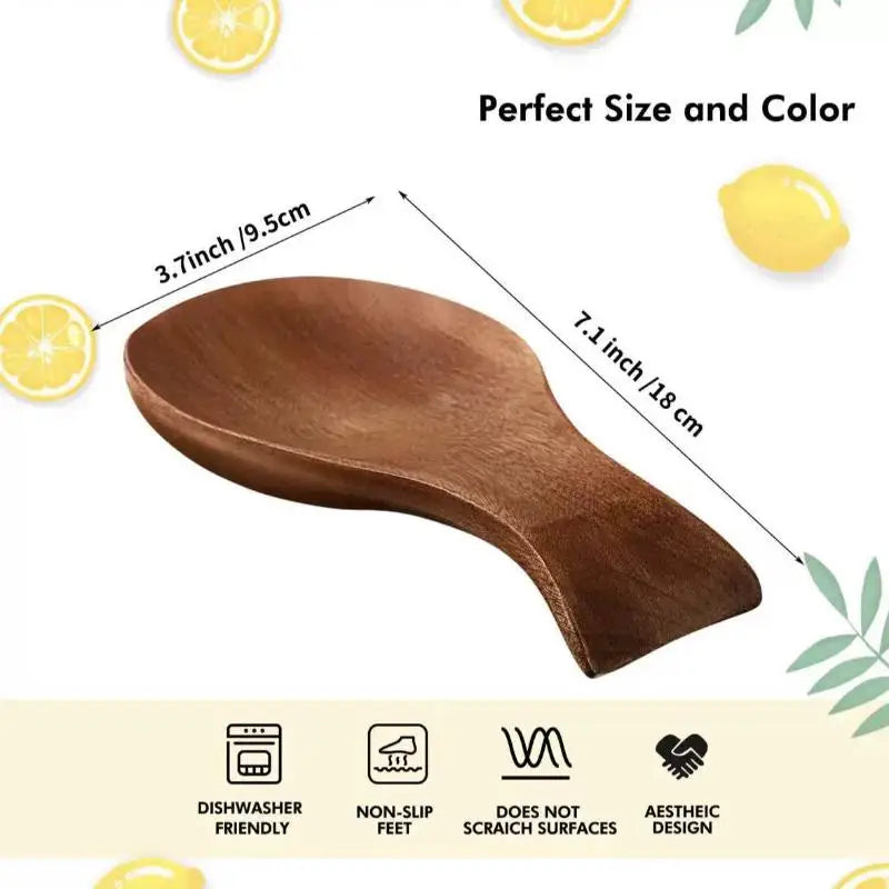 Wooden Spoon Rack Household Commercial Tray Holder Pad Cooking Qme