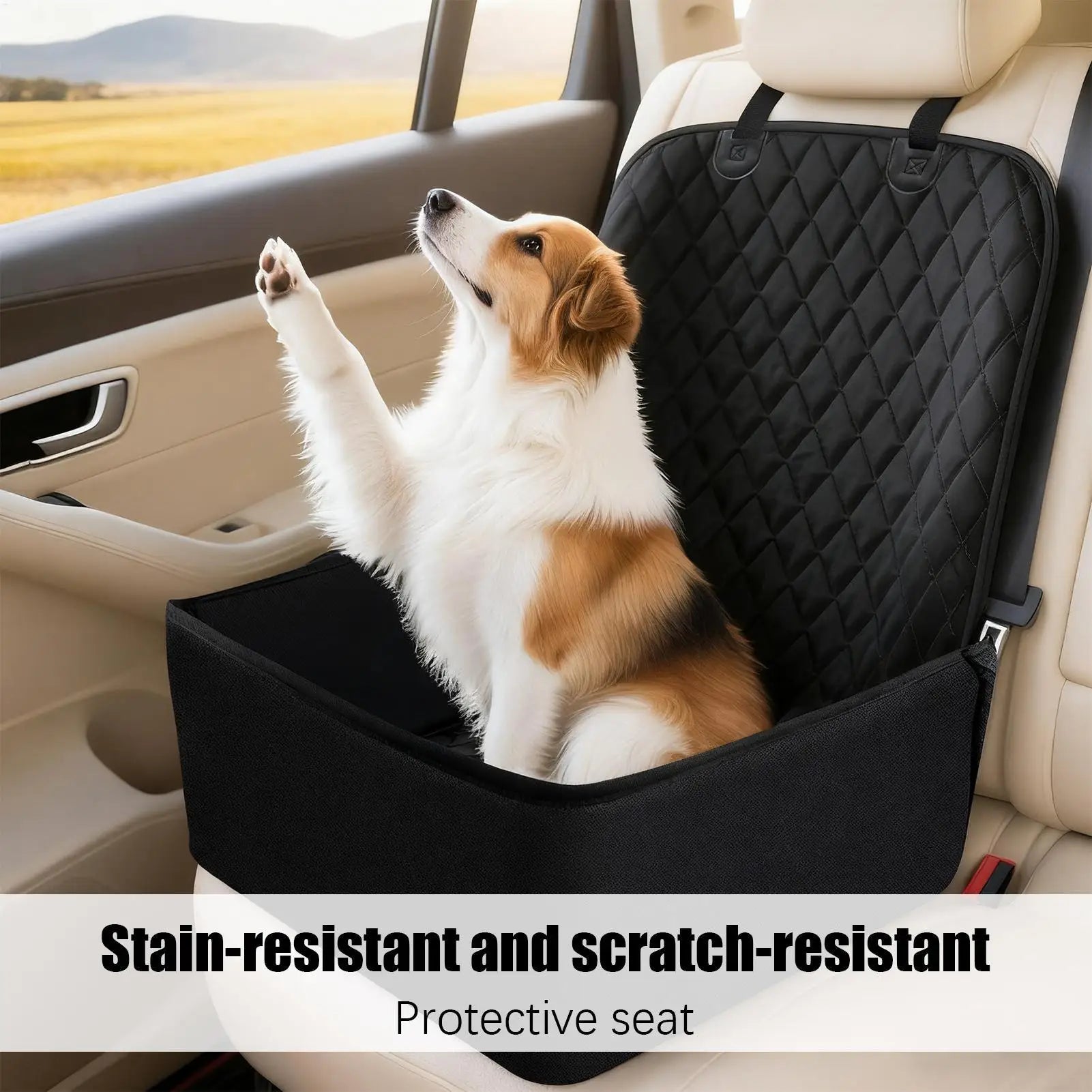 For Truck Dog Car Seat Large Waterproof Pet Seat Cover for Cars Booster Cushion Protector Carrier for Bed Barrier Backseat Truck Qme