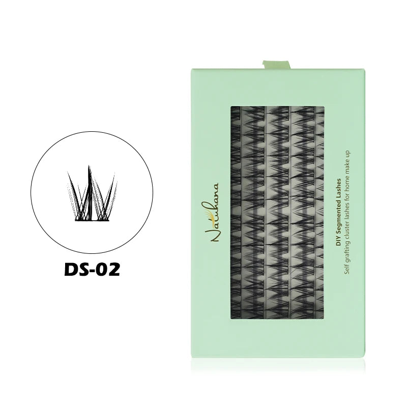 NATUHANA 20D 30D 40D 50D 60D 80D Cluster Eyelashes DIY Individual Qme DS02 5rows Mix11-13