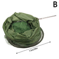 Portable Quick-drying Nylon Mesh Steel Ring Folding Fishing Net Fish Qme B