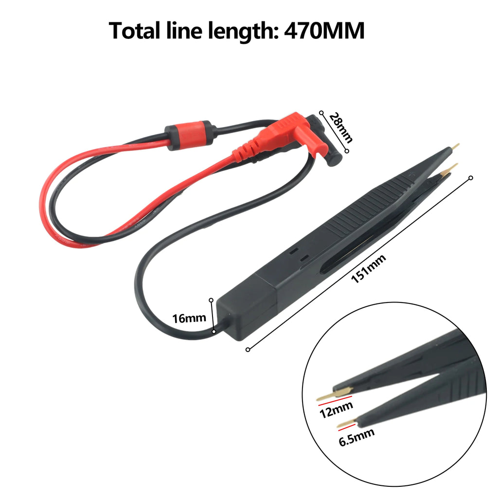 1pc Chip Test Clip Multimeter Probe Tweezers Patch Protective Head For Capacitance Inductance SMD Components Chip Test Clip Qme
