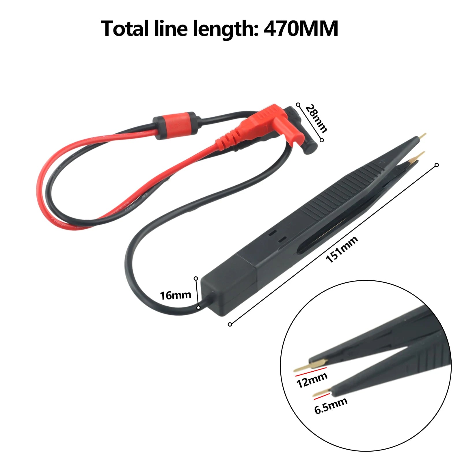 1pc Chip Test Clip Multimeter Probe Tweezers Patch Protective Head For Capacitance Inductance SMD Components Chip Test Clip Qme