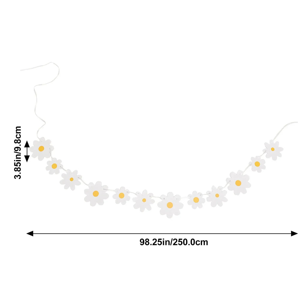 2Pcs Birthday Party Banner Flower Garland Chrysanthemum Paper Decoration Reusable Hanging Party Decorations for Wall Window Qme
