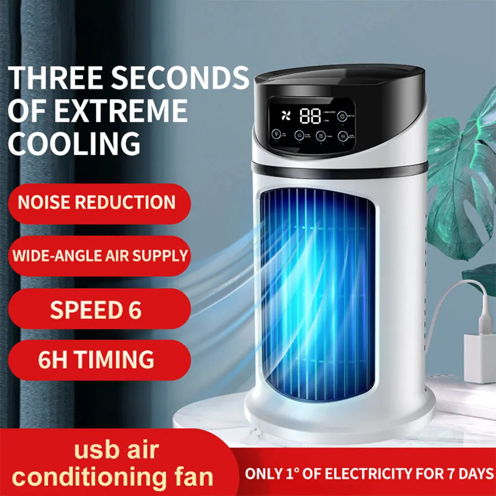 3 in 1 Quiet Cooling Desk Fan 6 Speeds Adjustable Circulation Wind Air Cooler Cooling Fan for Office Bedroom Desktop Qme