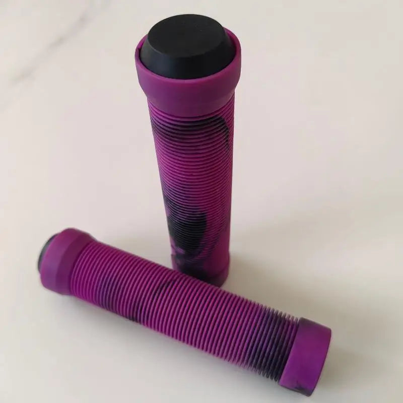 1Pair TPR Rubber Ergonomic Comfortable Mountain Bike Handlebar Grips Qme Purple