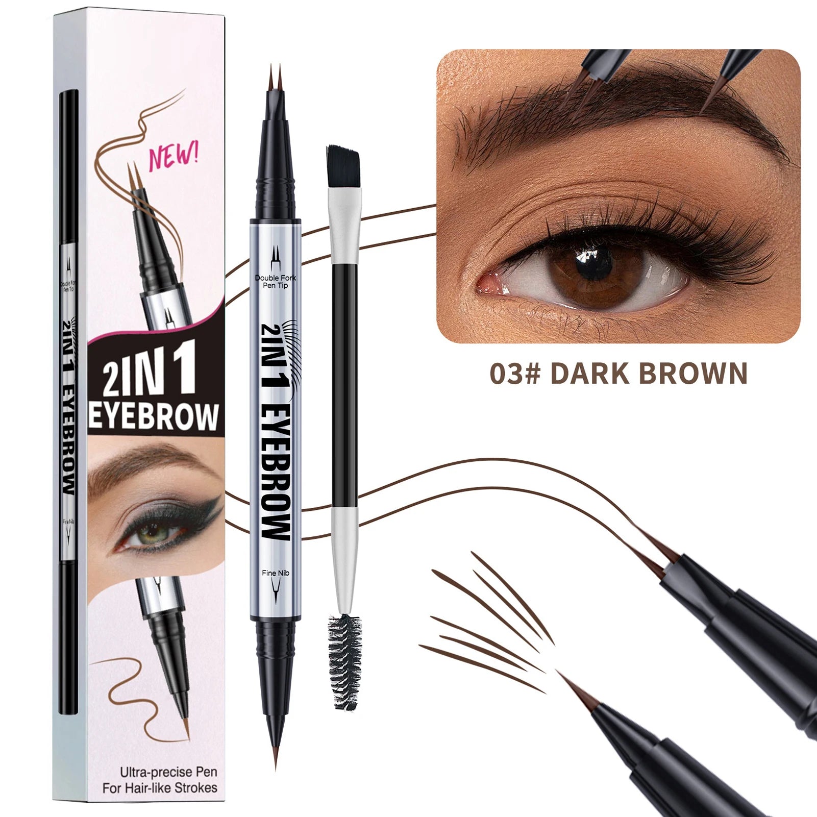 Microblading Eyebrow Pen 1 Waterproof Pencil Brush Professional Qme 03 China Mainland