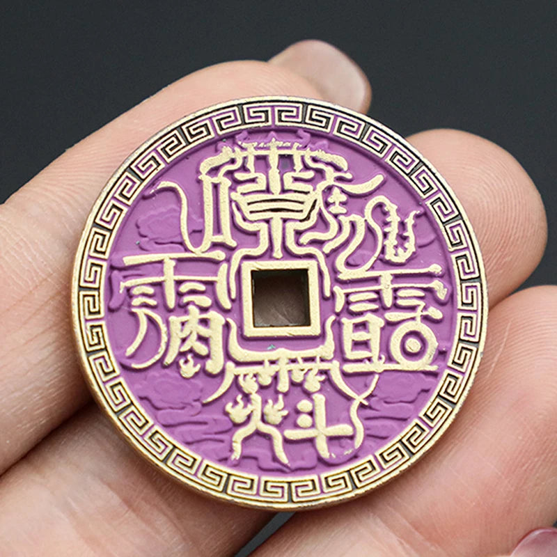 Ancient Chinese Coin Model Mountain Ghost Money Traditional Feng Shui Amulet Of Wealth Leizu Good Luck Coin Hanging Decoration Qme