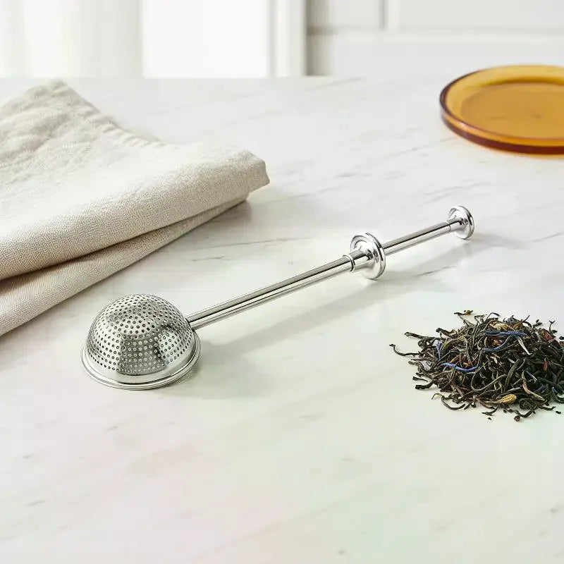 Stainless Steel Long Handle Tea Infuser Fine Mesh Rust Resistant For Home Office Loose Leaf Tea Brewing Qme