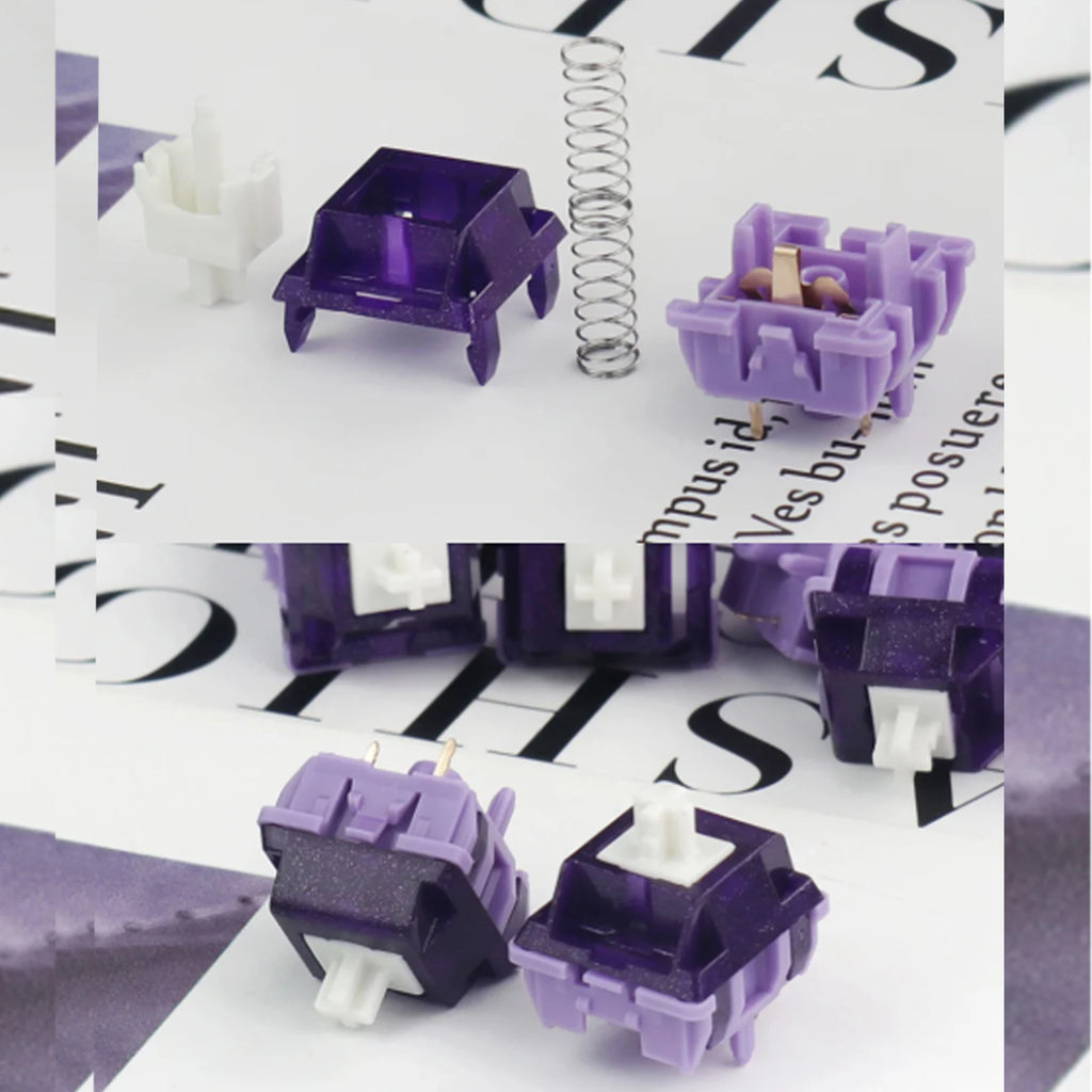 Duhuk Bitter Tea Purple V2 Switch in Advance Tactile Mechanical Keyboard Switch 58g 63.5g RGB 5 Pin Hot Swap Pre Lubed HIFI Pom Qme