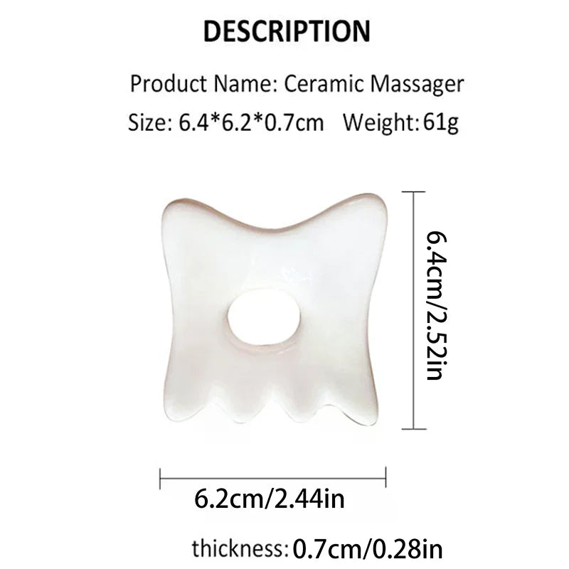 Ceramic Facial Scraping Tool Gua Sha Board Anti Aging Skin Care Qme