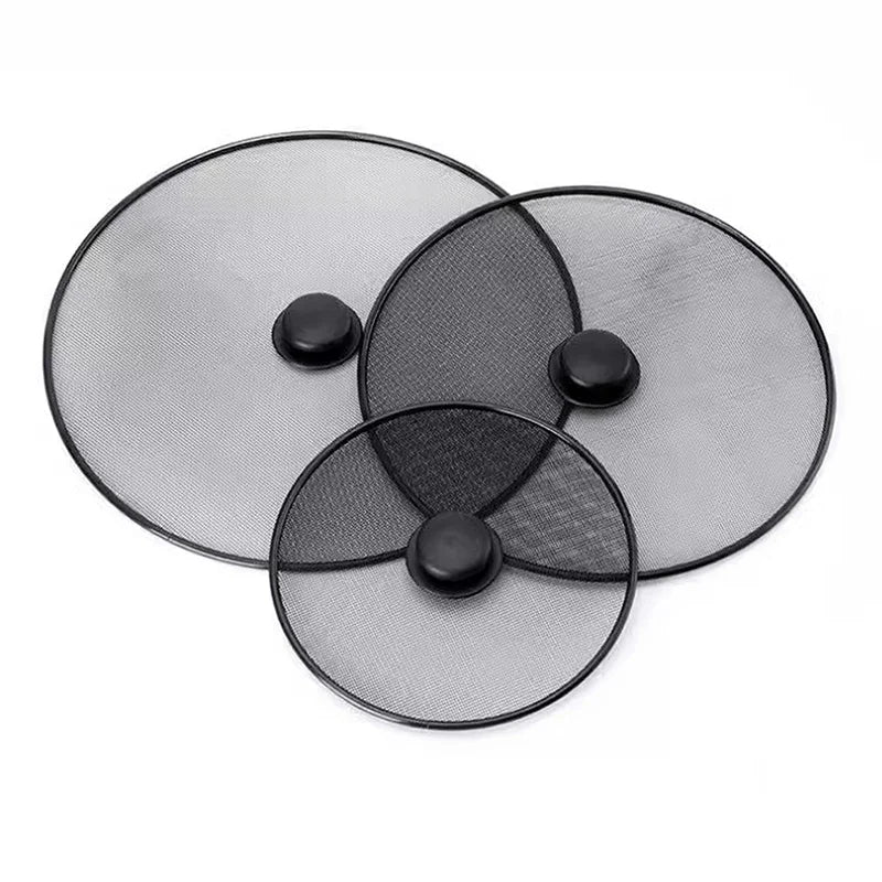 Black Splatter Screen Anti Grease Frying Pan Oil Splash Guard Lid Fine Mesh Splash Guard Cover Lid Kitchen Tools Qme