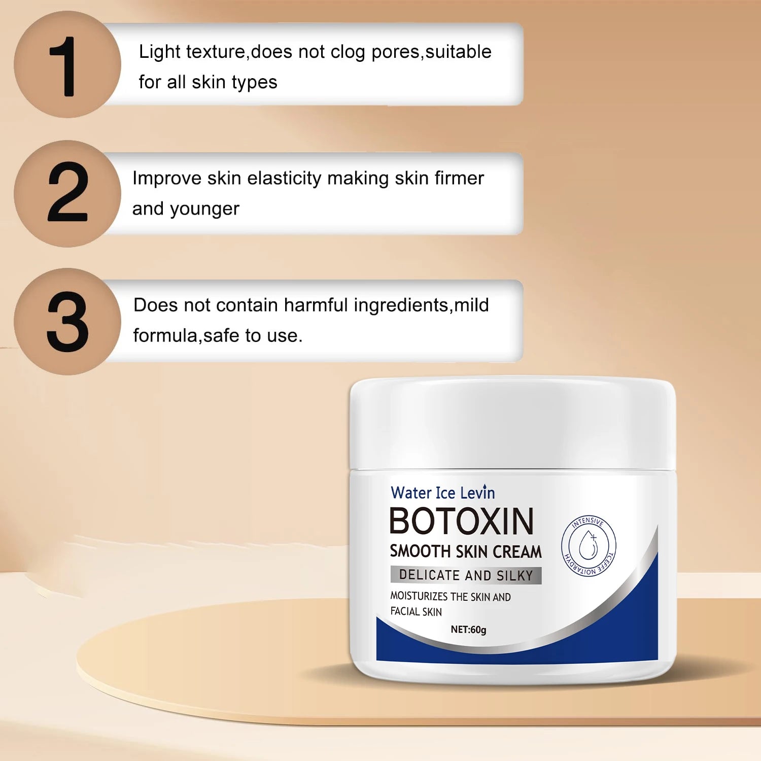 Btxin Firming Moisturizing Cream, Deeply Nourishes, Improves Sagging Skin, Smoothes and Softens Skin, Makes Skin Look Younger, Suitable for All Skin Types, Non-Greasy Qme