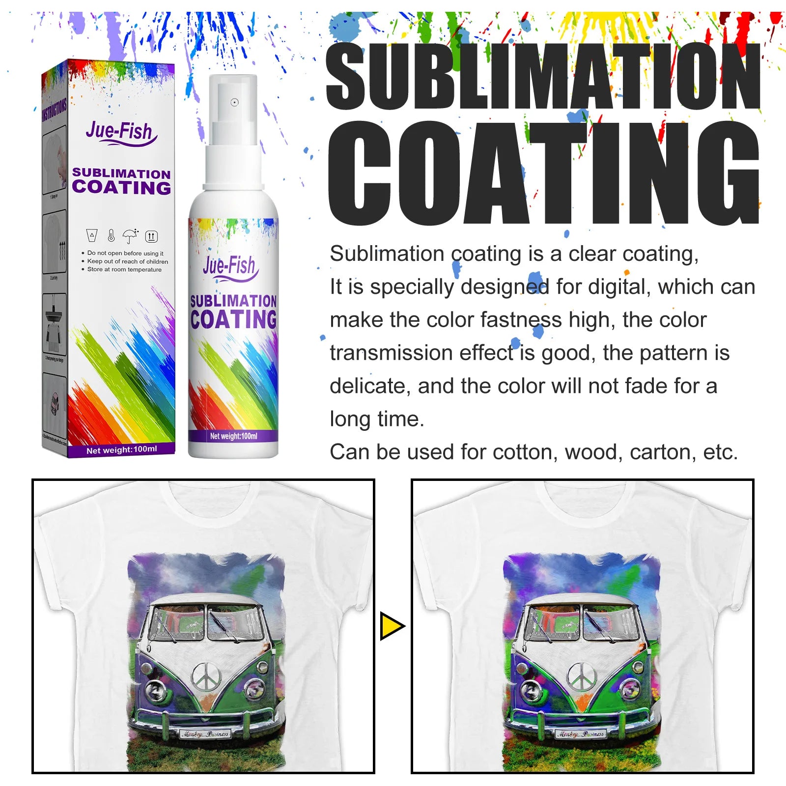 Sublimation Coating Spray T-Shirt Canvas Caps Mug Sublimating Fast Pretreatment Cotton Fabric Clothes Sublimation Coating Liquid Qme