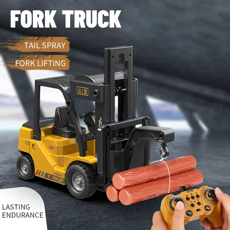 RC Trucks Forklift 2.4G Children Toys Remote Control Cars Toys for Boys Cranes Liftable Stunt Car Electric Vehicle for Kids Gift Qme