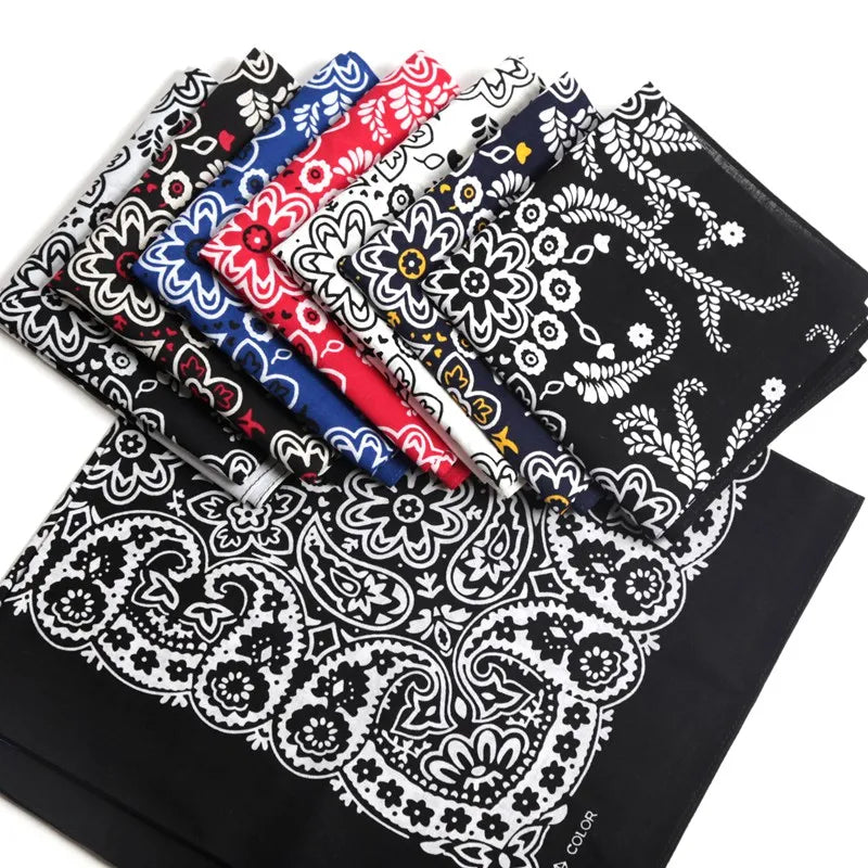 Unisex Hip Hop Women Men Bandana Scarf Punk Square Bandanas Headwear Qme