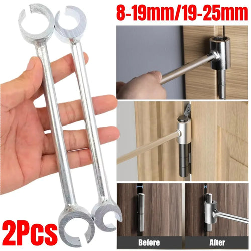 1/2Pcs Double Head Door Hinge Repair Spanner 8-19mm/19-25mm Adjustment Labor-Saving Wrench Home Hinge Gaps Repair Hand Tools Qme