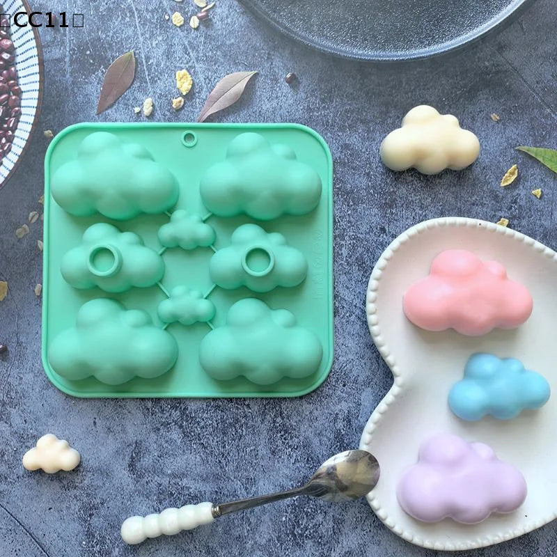 8-Cavity Cloud Shaped Silicone Candy Mould Chocolate Pudding Dessert Qme