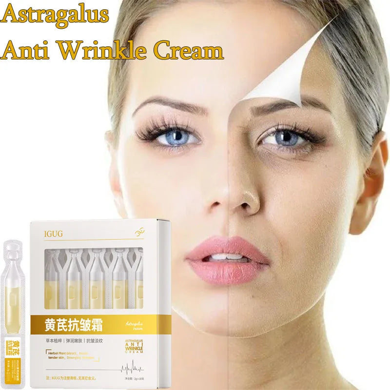 Astragalus Instant Wrinkle Remover Essence Fade Fine Lines Face Serum Anti Aging Firming Lifting Whitening Korean Skin Care Qme 1 box